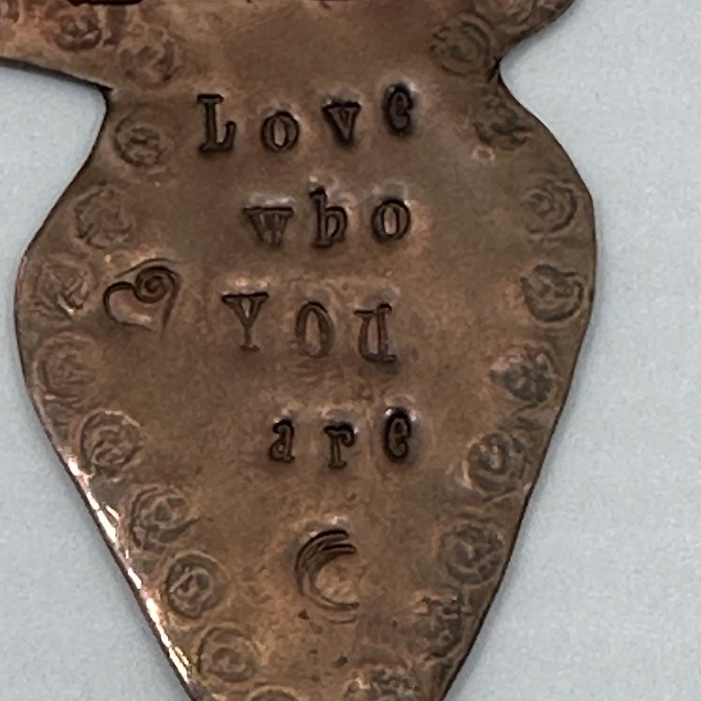 Artisan Copper Goddess Brooch & Pendant - Handmade "Love Who You Are" 3"‎ - Picture 7 of 8